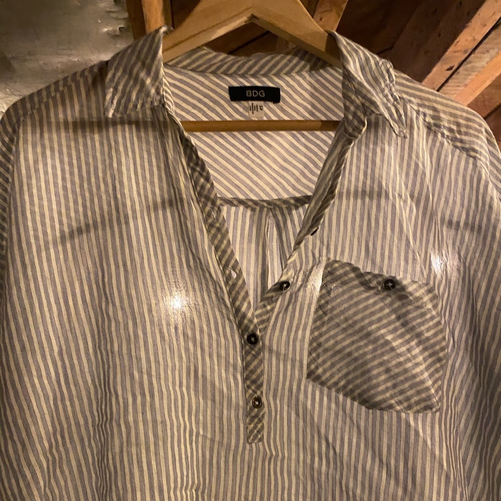 BDG Half button linen shirt